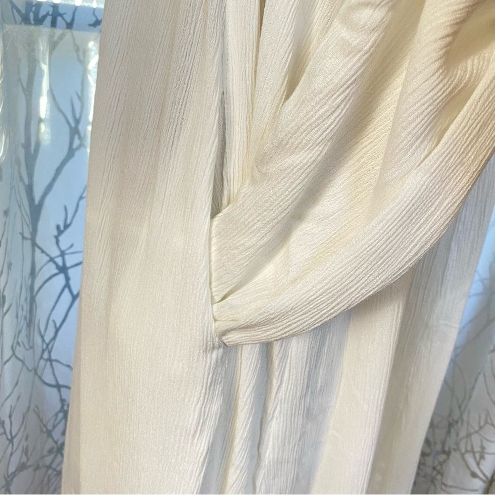 MYRAH PENALOZA WHITE SHORT KUNDALINI GOWN DRESS button up collar long sleeve - Picture 8 of 15